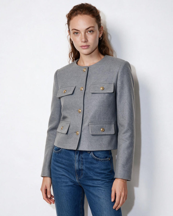 Fern Pocket Detail Cropped Jacket