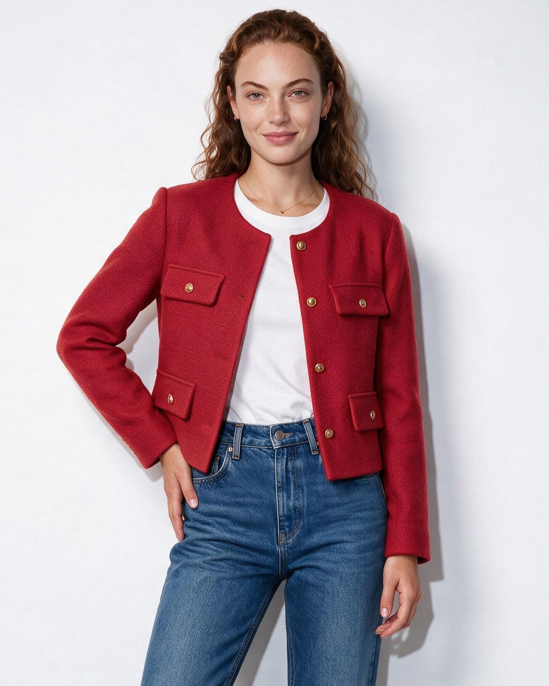 Fern Pocket Detail Cropped Jacket