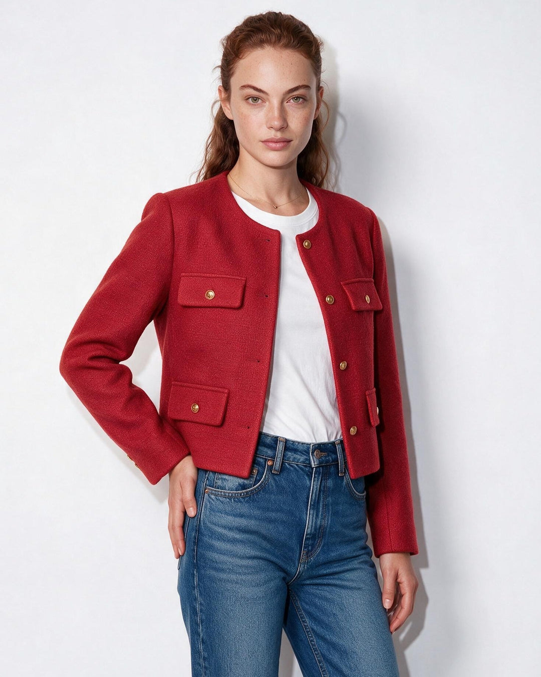 Fern Pocket Detail Cropped Jacket