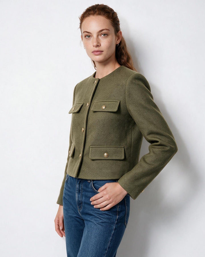Fern Pocket Detail Cropped Jacket