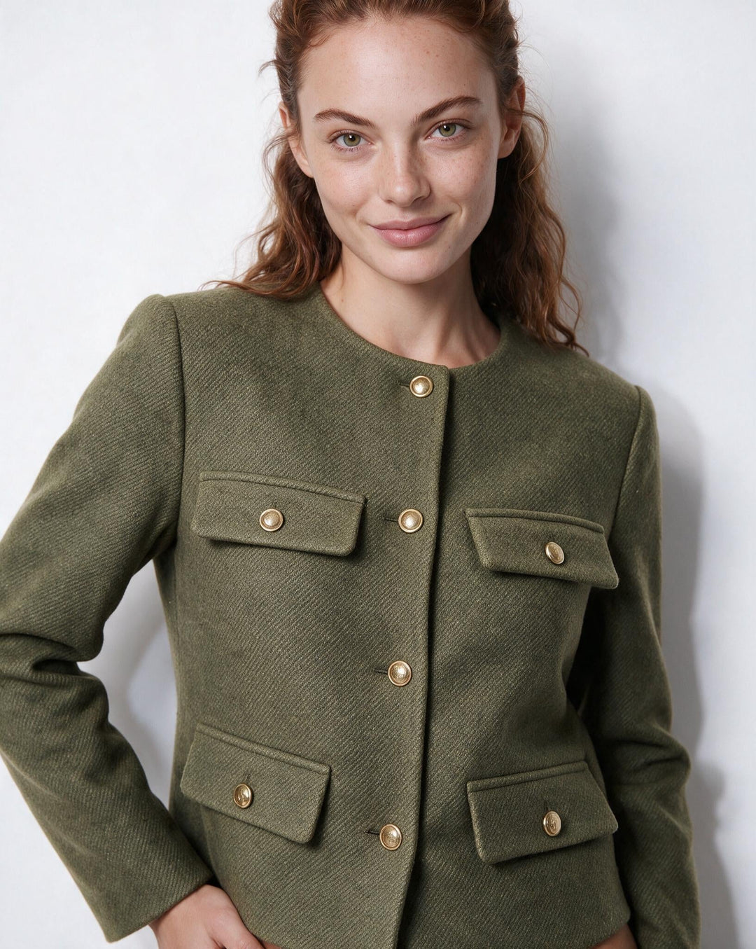 Fern Pocket Detail Cropped Jacket