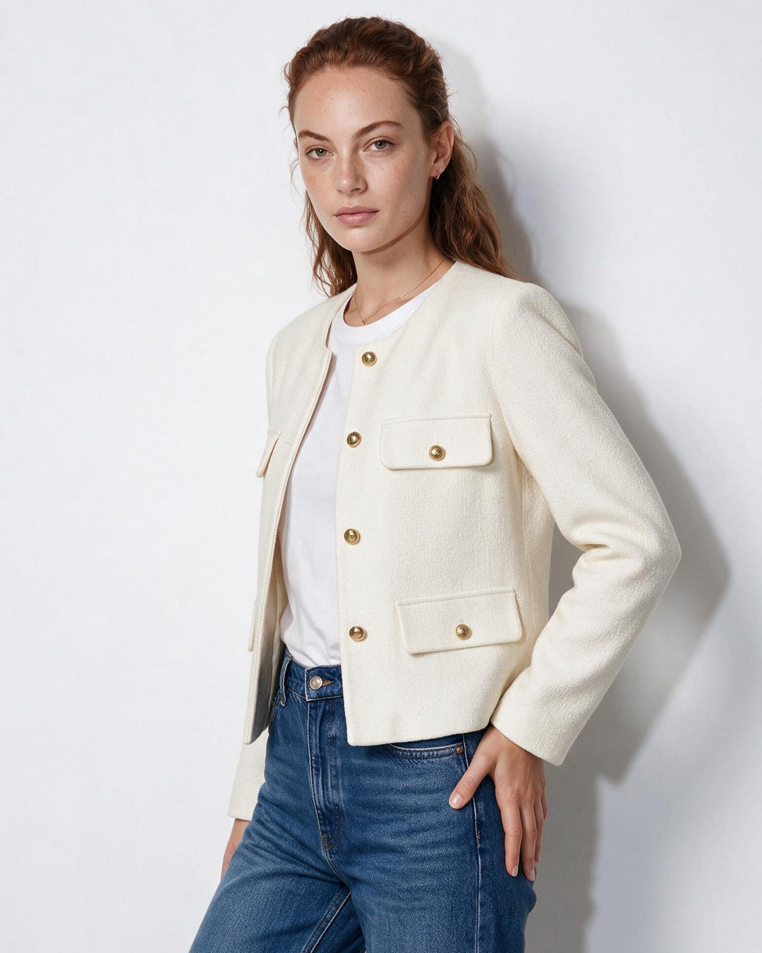 Fern Pocket Detail Cropped Jacket