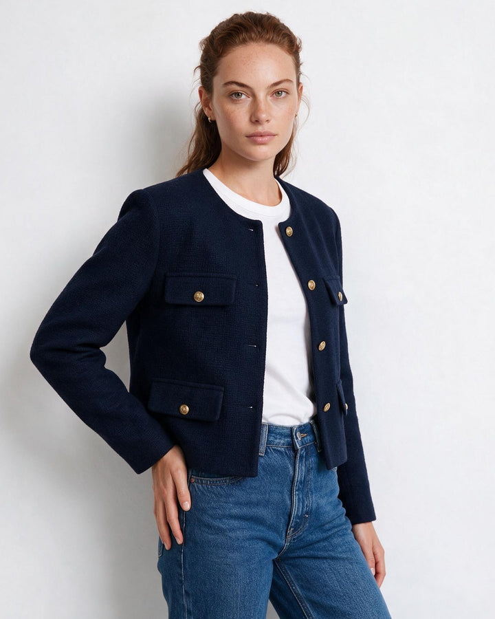 Fern Pocket Detail Cropped Jacket