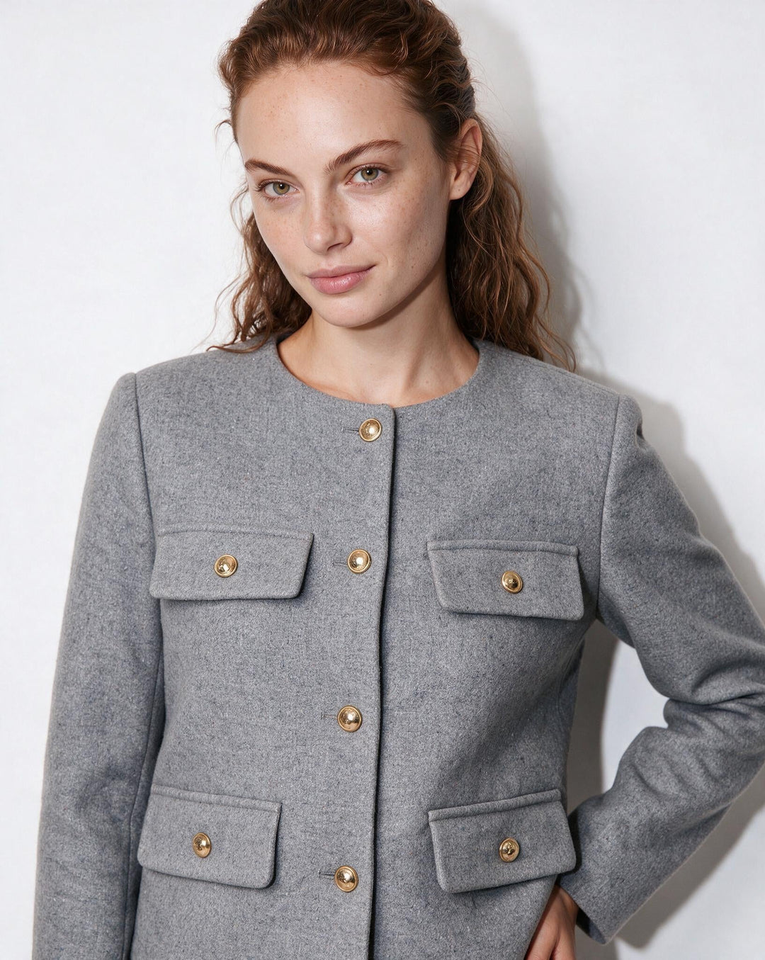 Fern Pocket Detail Cropped Jacket