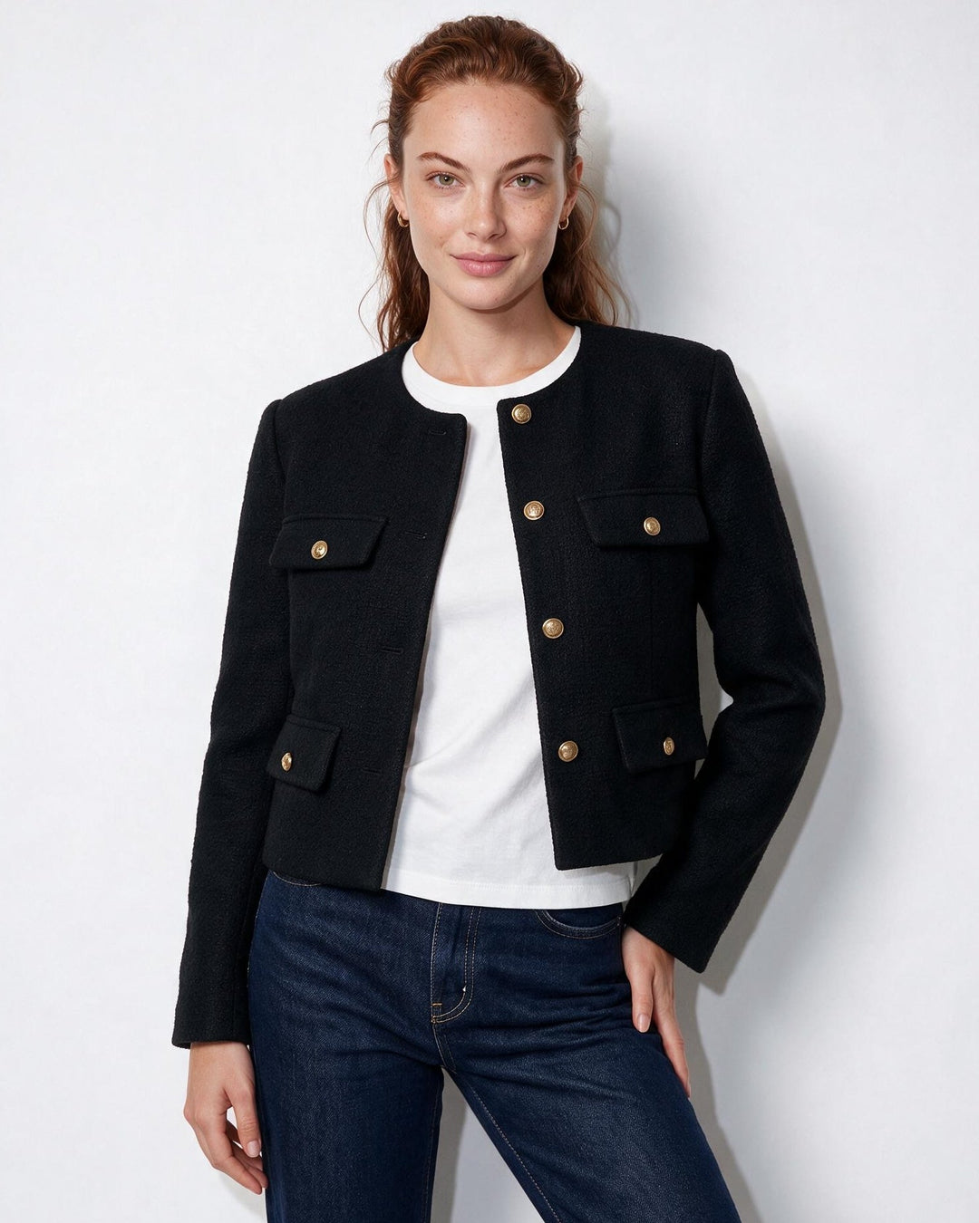 Fern Pocket Detail Cropped Jacket