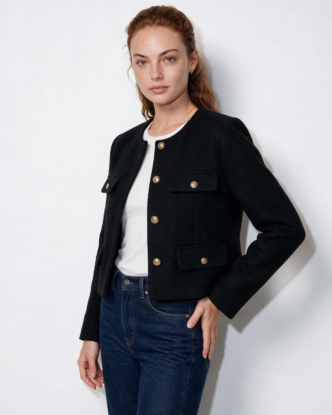 Fern Pocket Detail Cropped Jacket
