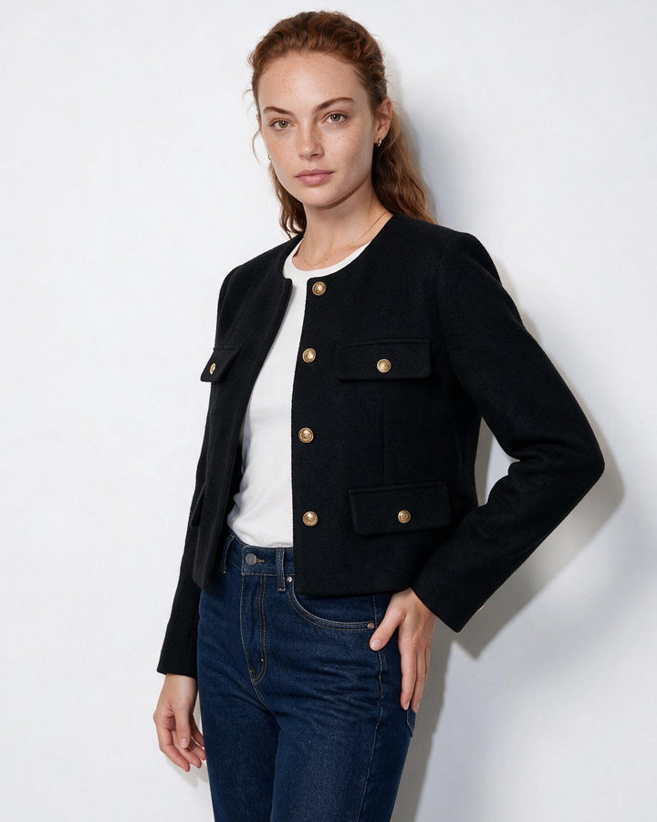 Fern Pocket Detail Cropped Jacket