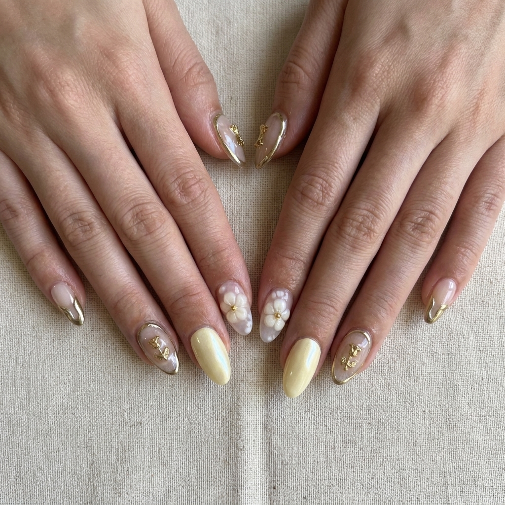 Pearl Blossom Press-On Nails