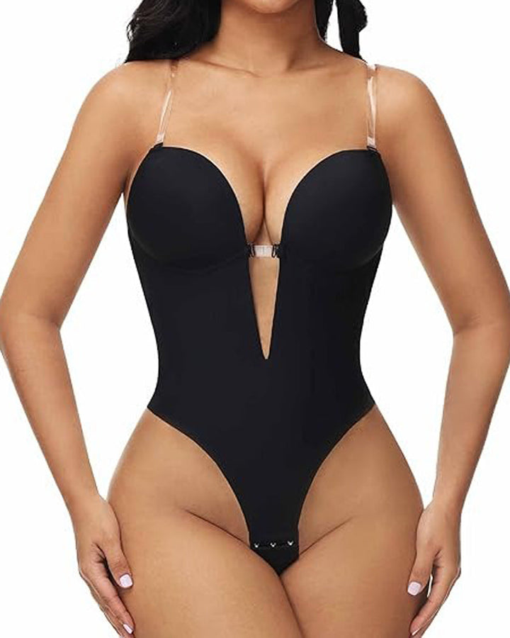 Dawn Deep Plunge Backless Shaping Bodysuit