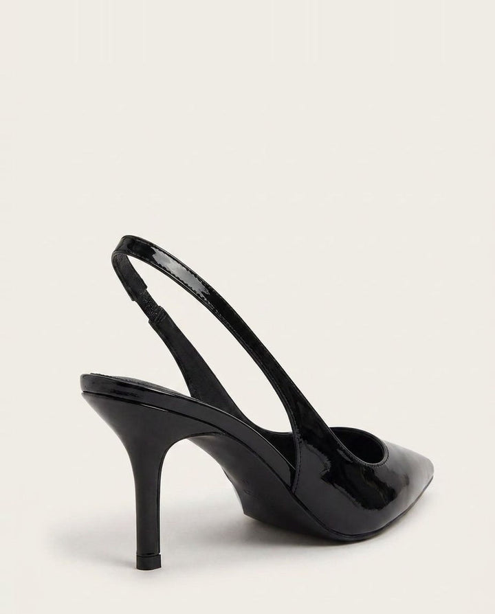 Jeanette Metallic Pointed Toe Slingback Heels