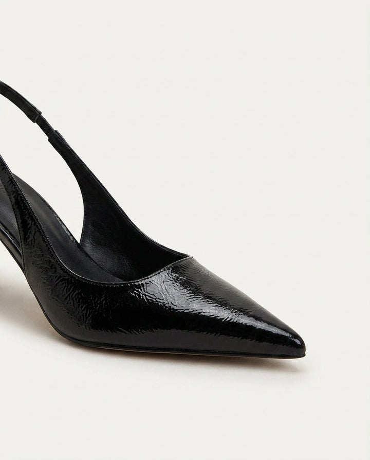 Jeanette Metallic Pointed Toe Slingback Heels