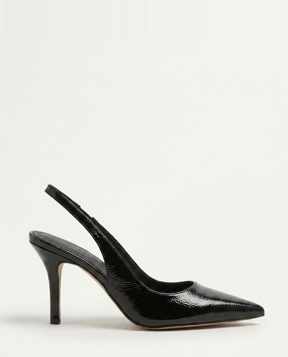 Jeanette Metallic Pointed Toe Slingback Heels