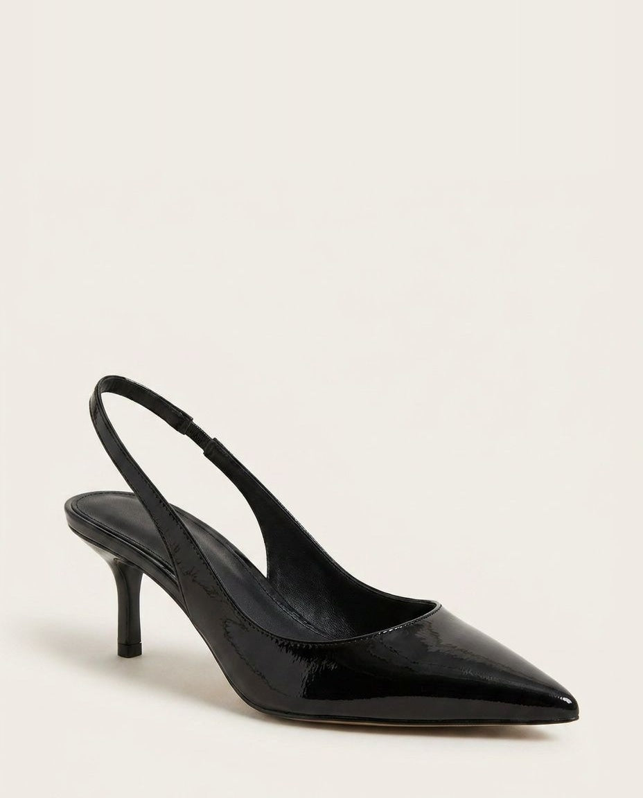Jeanette Metallic Pointed Toe Slingback Heels