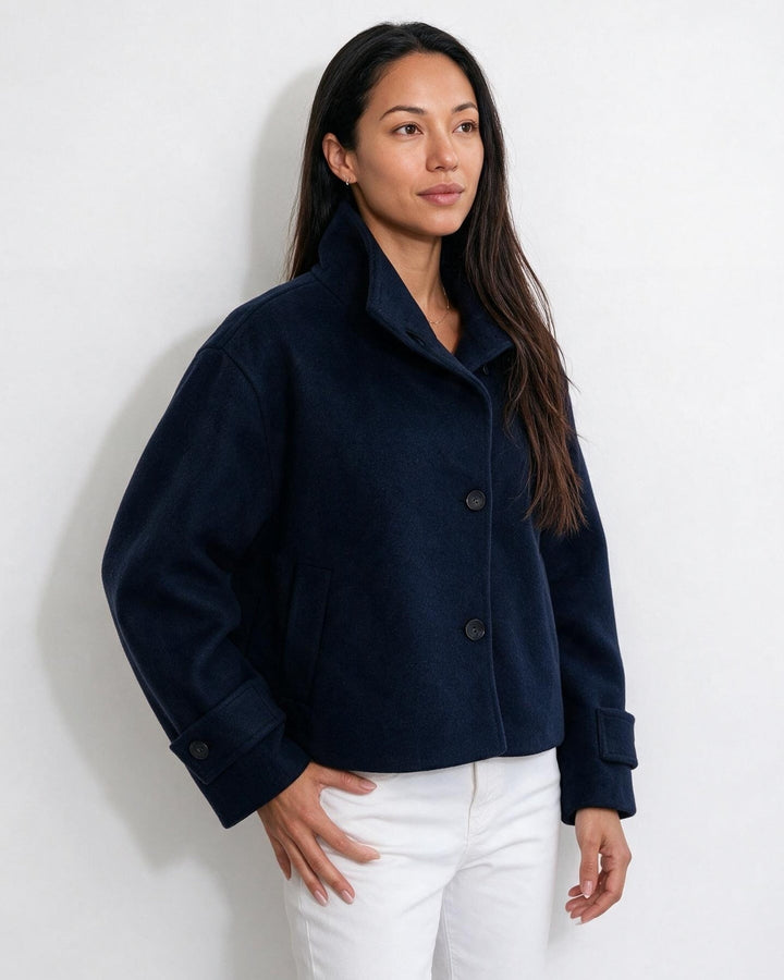 Asher High Neck Button Jacket