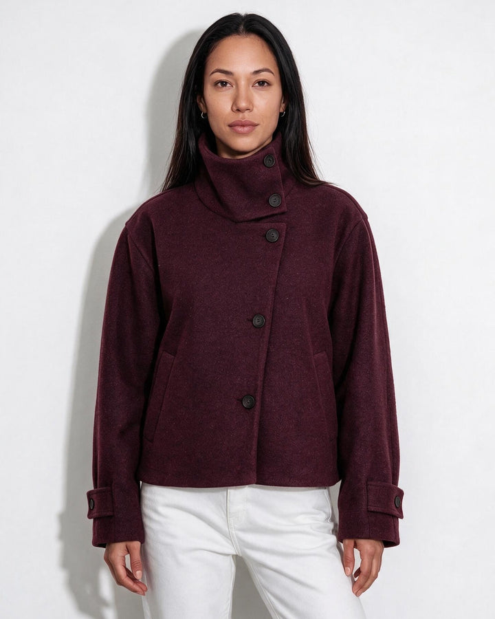 Asher High Neck Button Jacket