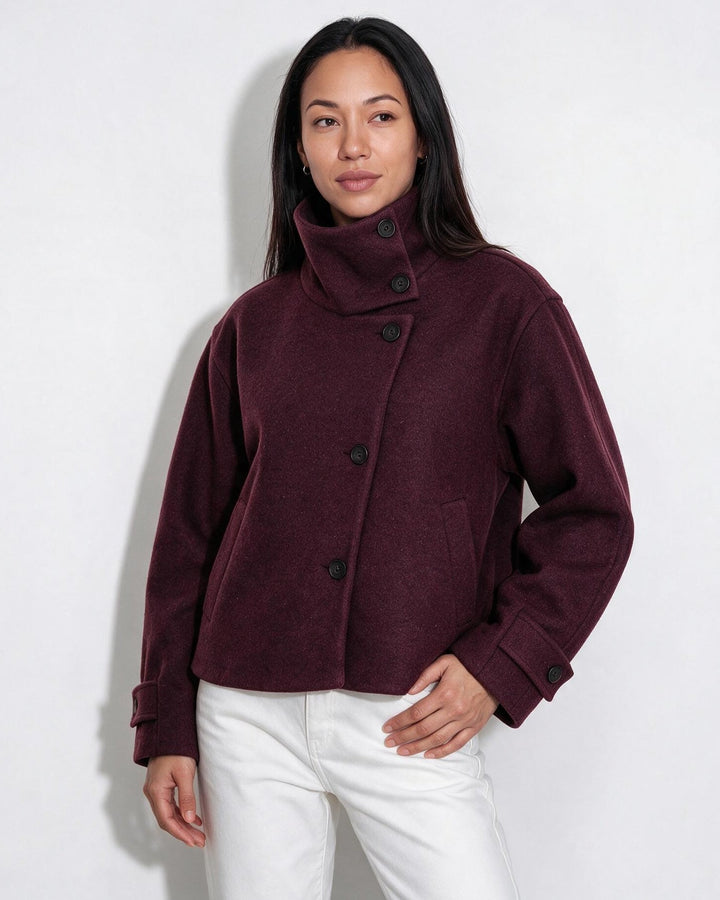 Asher High Neck Button Jacket