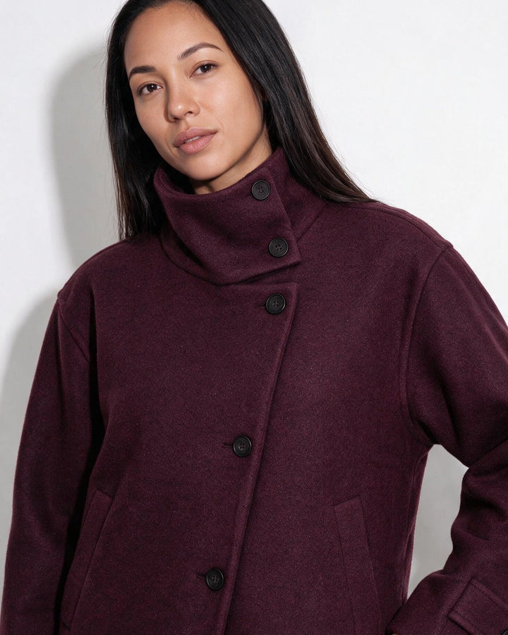 Asher High Neck Button Jacket