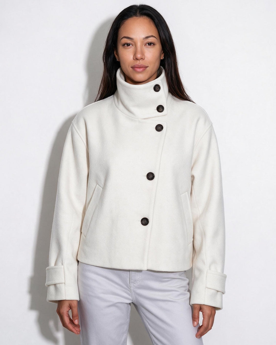 Asher High Neck Button Jacket