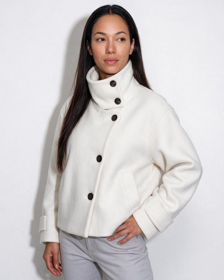 Asher High Neck Button Jacket