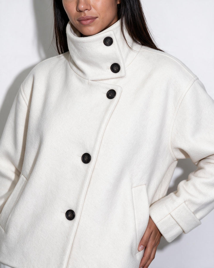 Asher High Neck Button Jacket