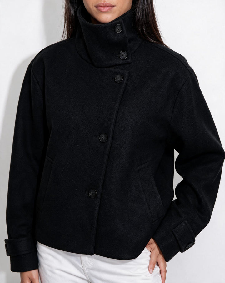 Asher High Neck Button Jacket