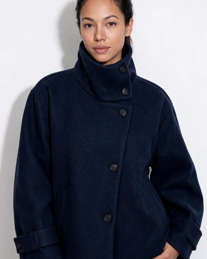 Asher High Neck Button Jacket