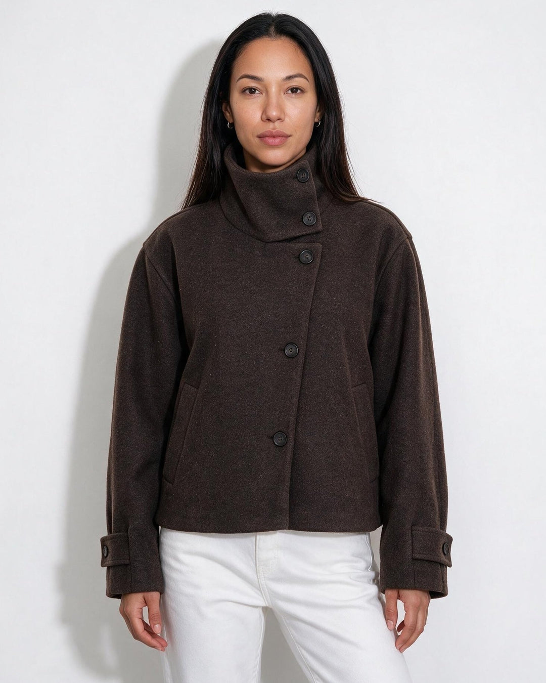 Asher High Neck Button Jacket
