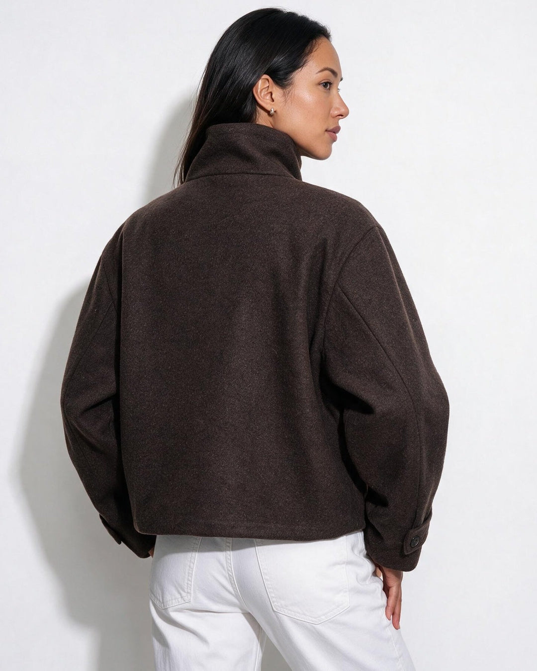 Asher High Neck Button Jacket