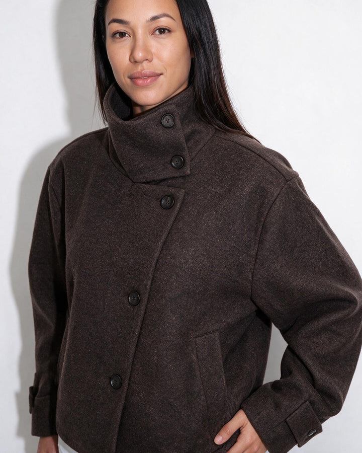Asher High Neck Button Jacket