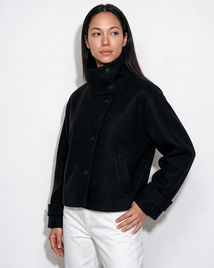 Asher High Neck Button Jacket