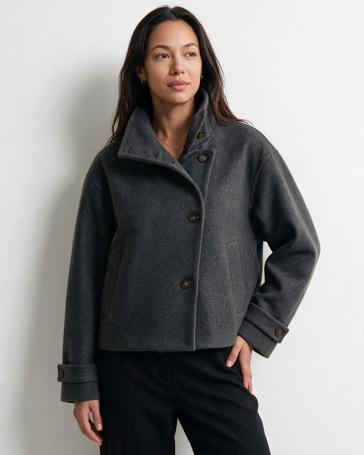 Asher High Neck Button Jacket