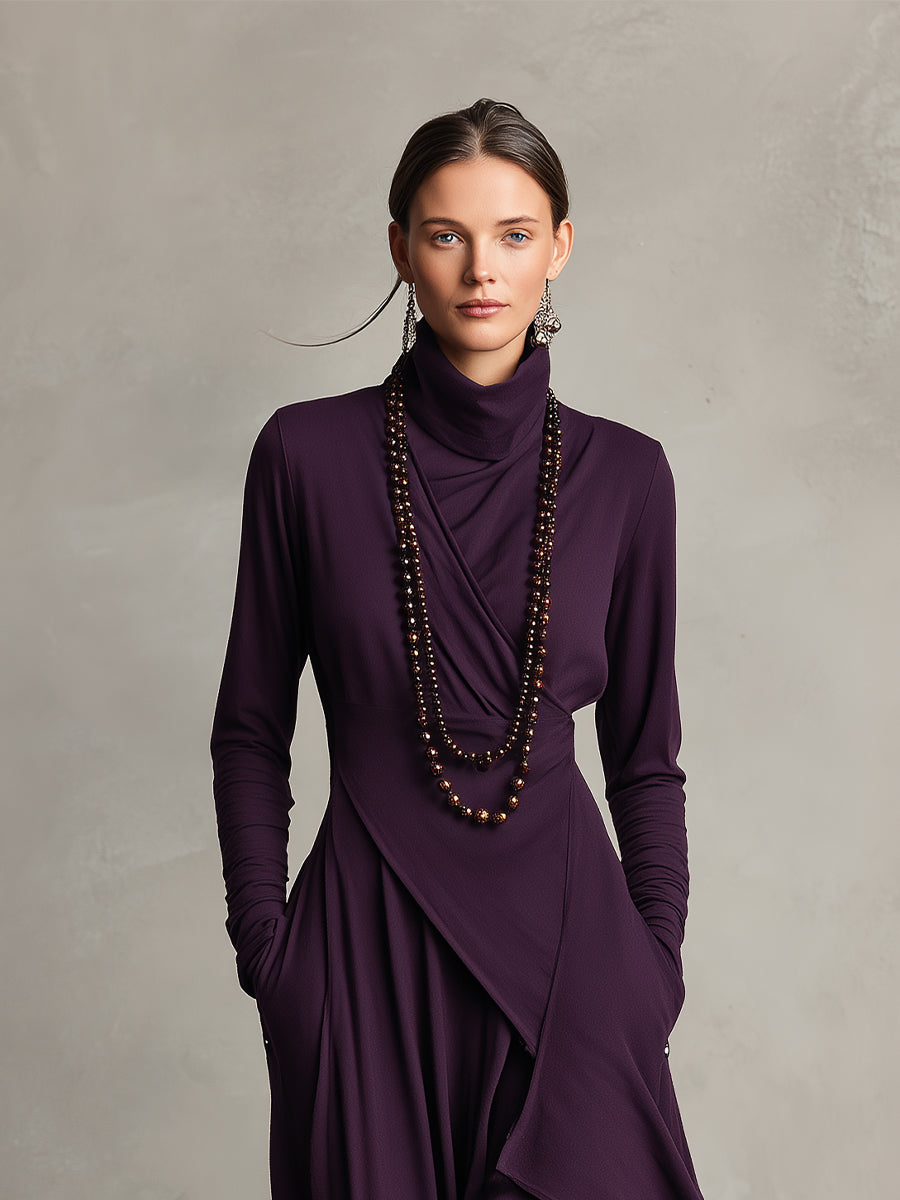 Hadassah Asymmetric Draped Maxi Dress