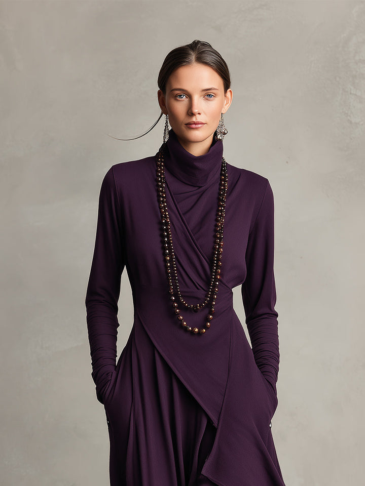 Hadassah Asymmetric Draped Maxi Dress
