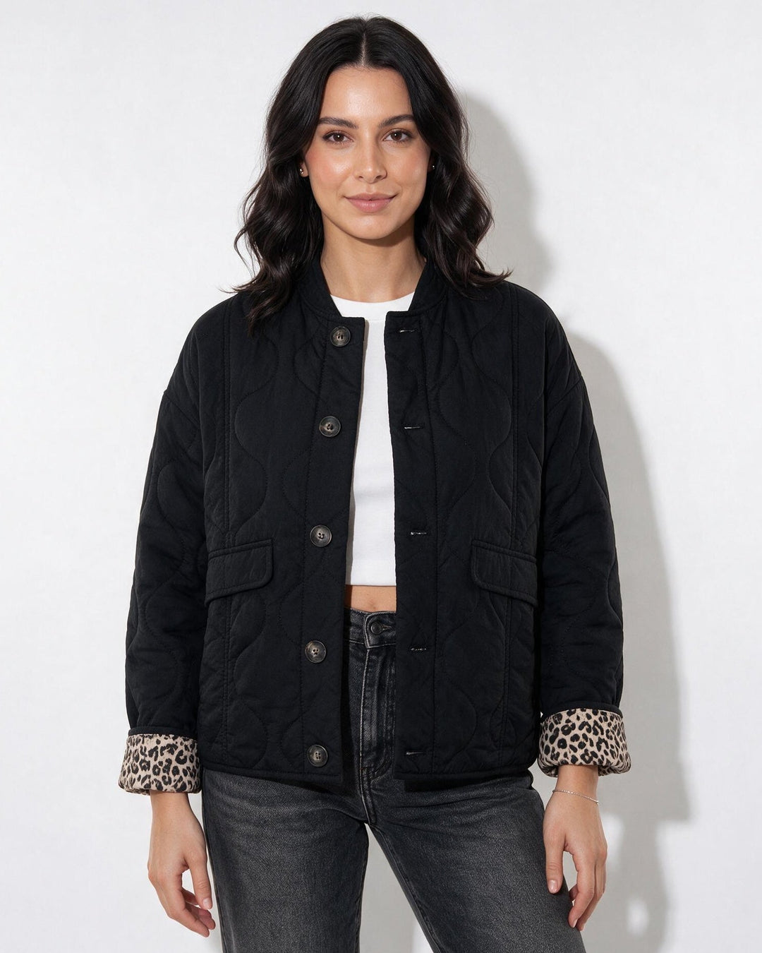Liviana Quilted Contrast Cuff Jacket