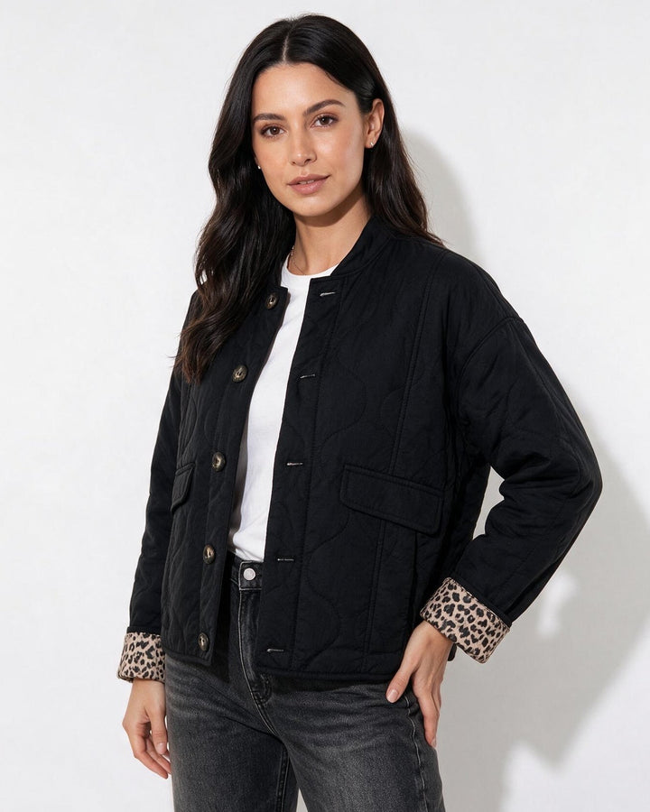 Liviana Quilted Contrast Cuff Jacket