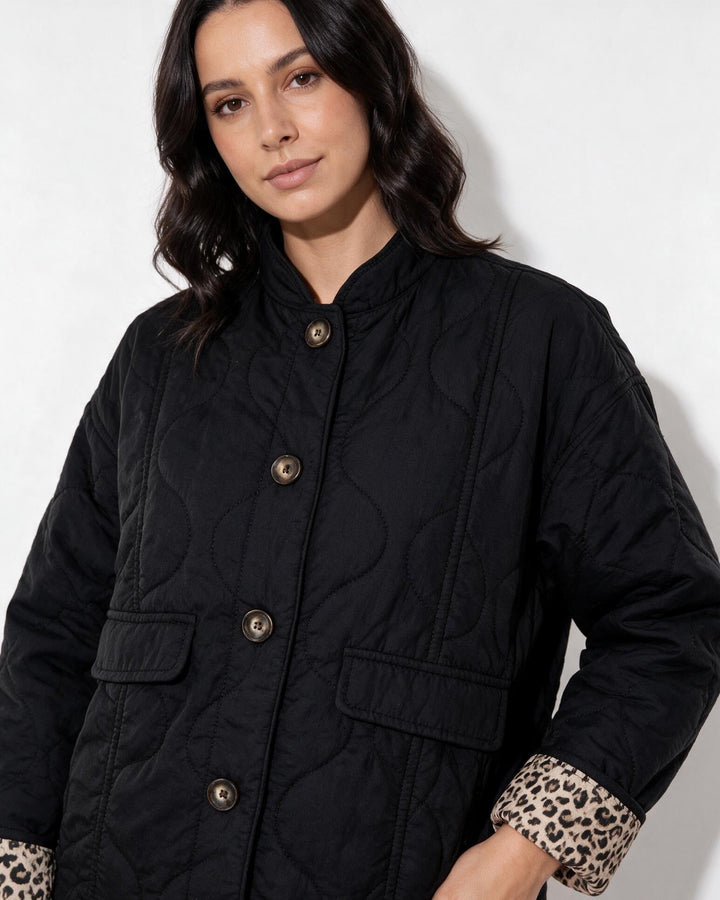 Liviana Quilted Contrast Cuff Jacket