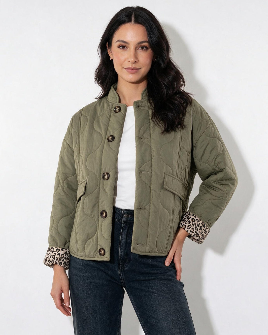 Liviana Quilted Contrast Cuff Jacket