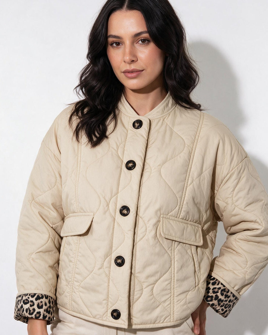 Liviana Quilted Contrast Cuff Jacket