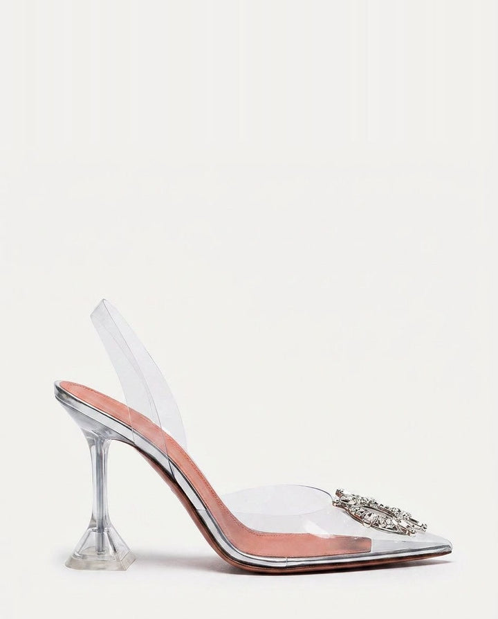 Maelys Crystal Clear Slingback Heels