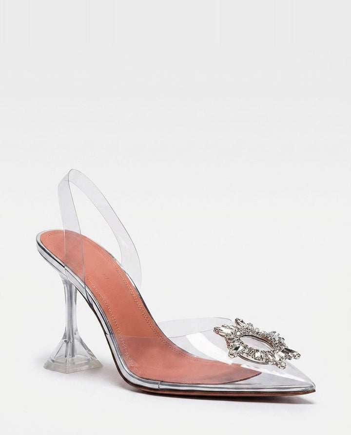 Maelys Crystal Clear Slingback Heels