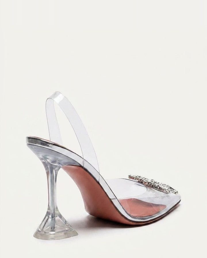 Maelys Crystal Clear Slingback Heels
