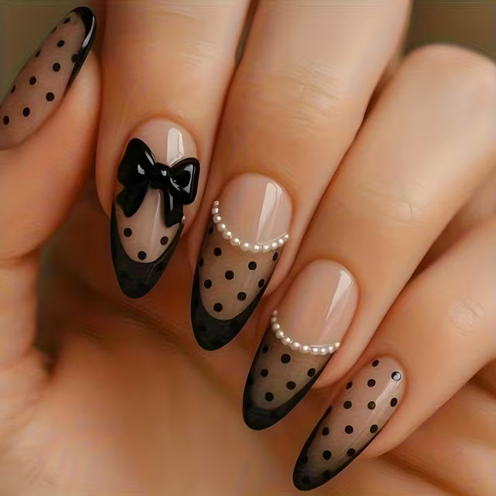 Midnight Bow Press-On Nails