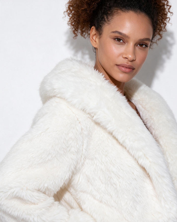 Cecelia Plush Hooded Cropped Jacket