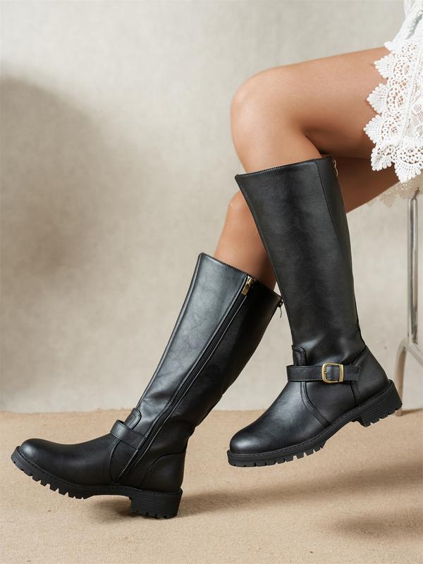 Ellery Buckle Detail Knee High Boots