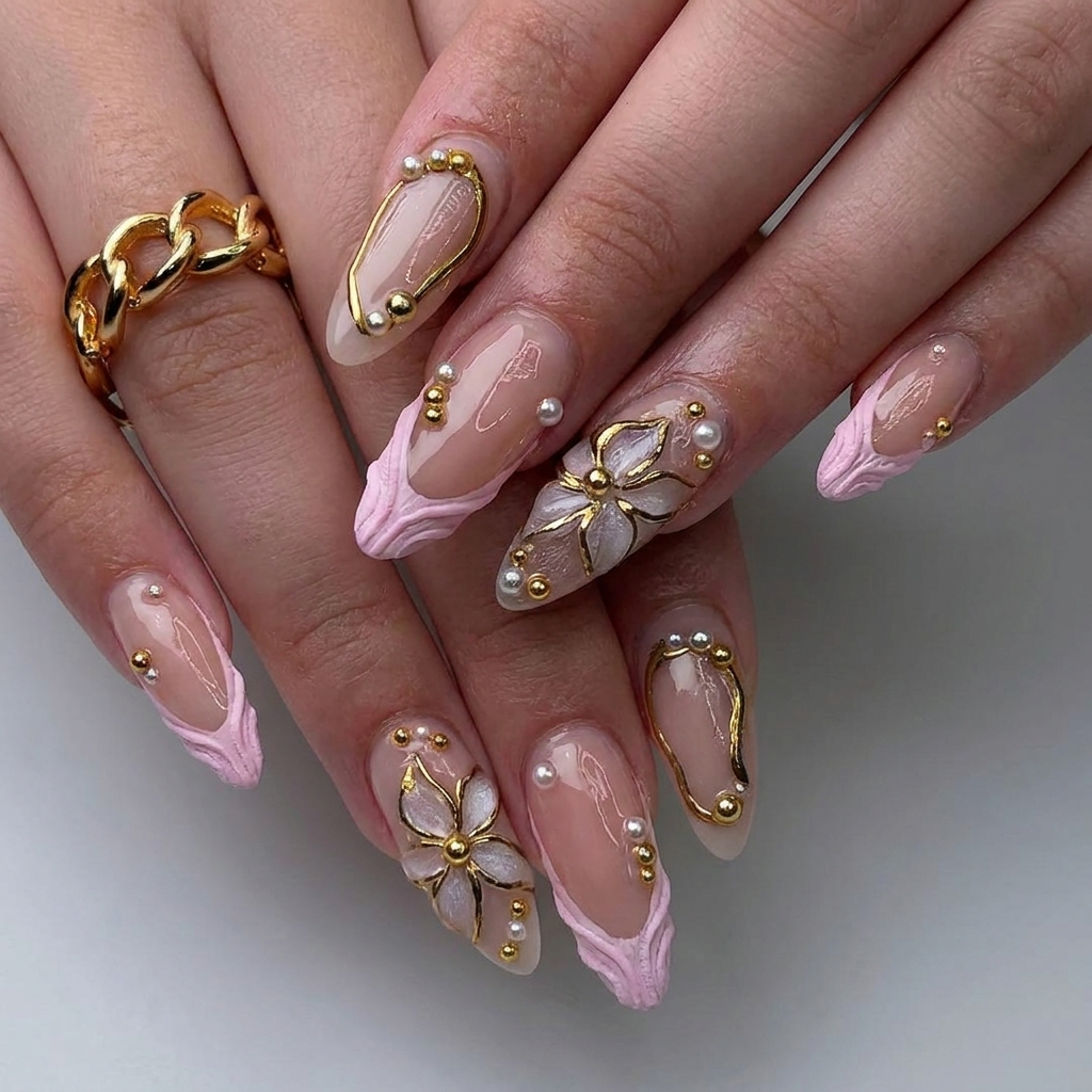 Blush Bloom French Press-On Nails