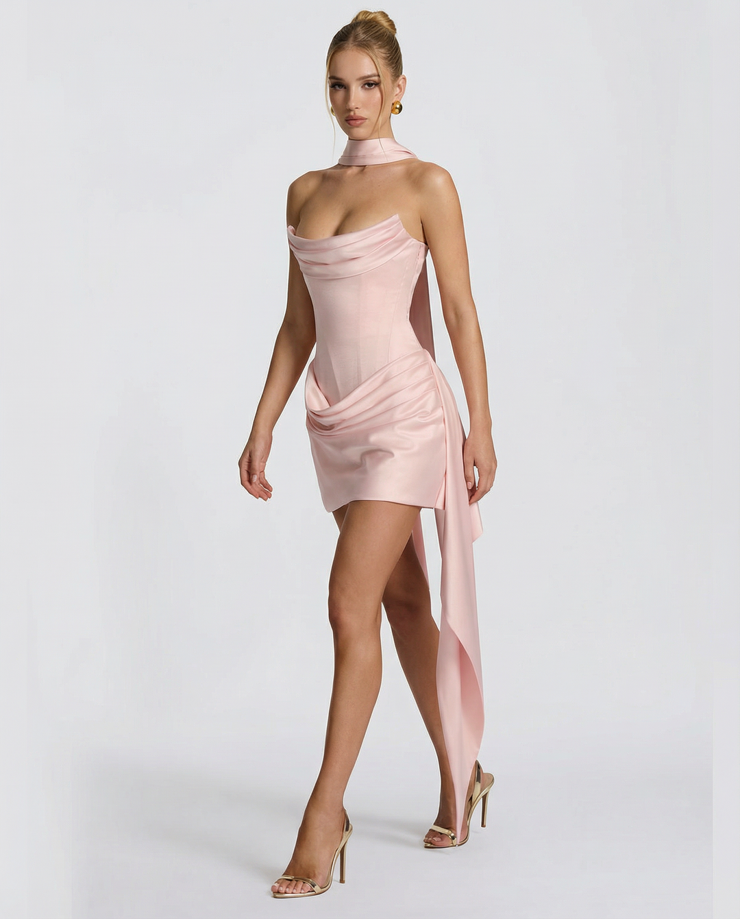 Eleanor Draped Strapless Mini Dress