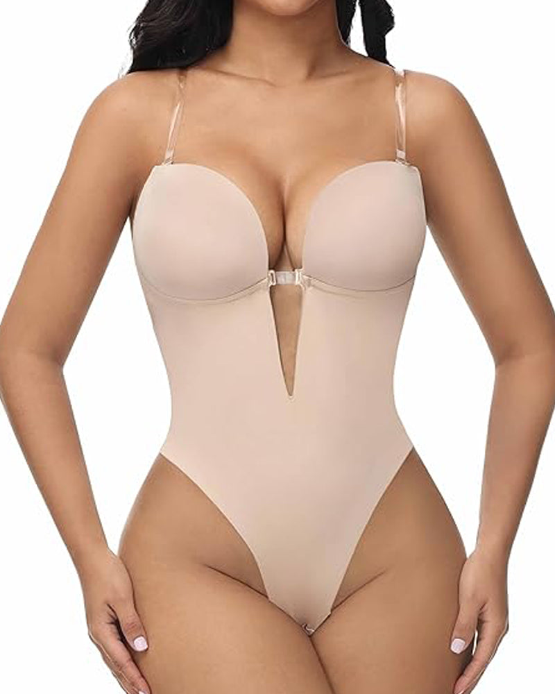 Dawn Deep Plunge Backless Shaping Bodysuit