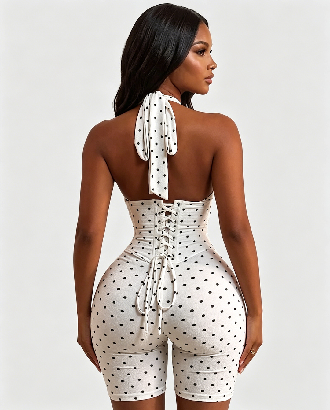 Luz Polka Dot Halter Romper Set