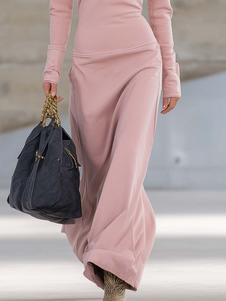Rhea Half Zip Long Sleeve Maxi Dress