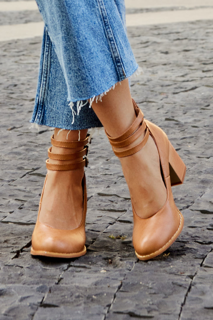 Casilda Aspen Strap Block Heel Booties